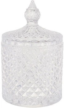 Цукорниця скляна "Crystal Glass" 300мл зі скляною кришкою, прозора
