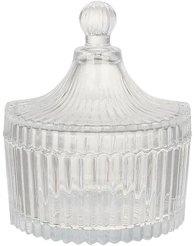 Стеклянная сахарница Crystal Glass 250мл с крышечкой