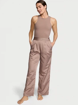 Комбінезон Victoria's Secret Lux Glossy Sport Wide-Leg Jumpsuit XS Бежевий (26852528)