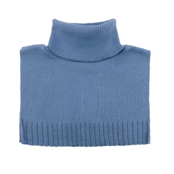 Теплая зимняя манишка на шею SUNROZ для детей и взрослых One Size Синий (KQ-02757)