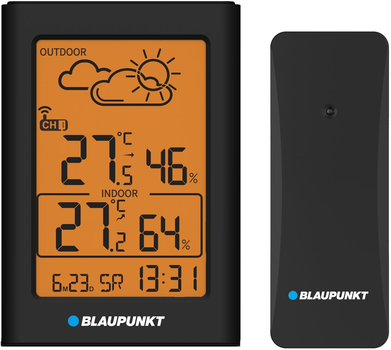 Stacja pogodowa Blaupunkt WS15BK bezprzewodowa z czujnikem (5901750506048)