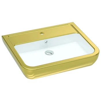 Умывальник подвесной IDEVIT Halley 600x450x110мм прямоугольный золото 3201-0455-11