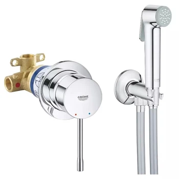 Смеситель для гигиенического душа GROHE Essence скрытого монтажа хром металл 75x75мм UA111197000