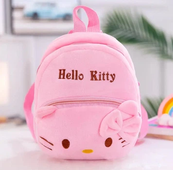 М'який дитячий 3D рюкзак для дівчаток «Hello Kitty» з передньою кишенею, 28x18x9 см, рожевий (92253203)