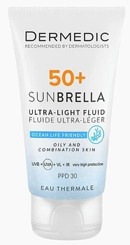 Ультралегкий защитный крем SPF 50+ для жирной и комбинированной кожи - Dermedic 50+ Sunbrella Ultra-light Fluid 40ml (1194662-801269538-2)