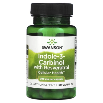 Индол-3-карбинол Swanson Indole-3-Carbinol with Resveratrol 200 мг, 60 капсул