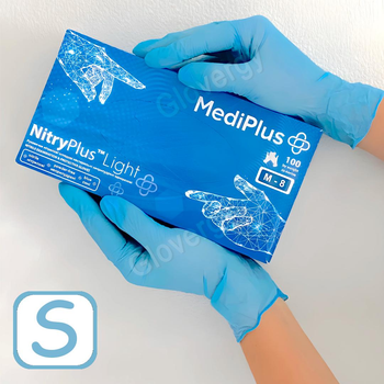 Перчатки нитриловые MediPlus NitryPlus Light размер S голубые 100 шт