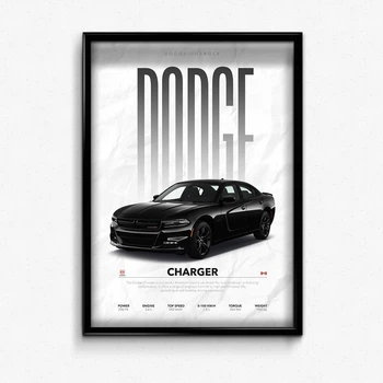 Постер в рамке premium dodge charger А2