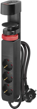 Сетевой удлинитель Emos P1321PD 3 розетки 1.5 м 2xUSB-A + 1xUSB-C FAST CHARGE 20W с креплением к столу