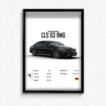 Постер в рамке mercedes benz cls 63 amg А4