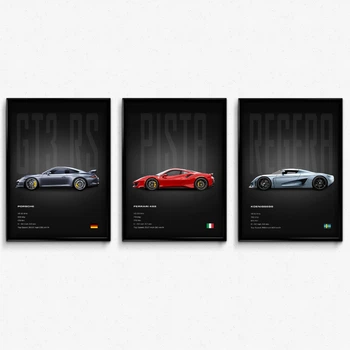 Cерія постерів в рамці sports car black 1 А4