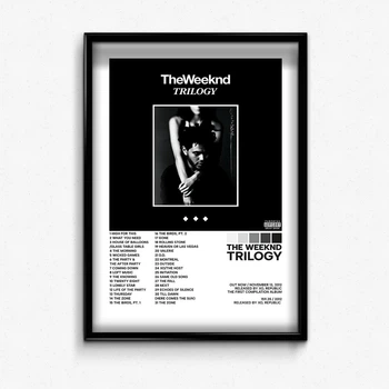 Постер в рамке с альбомом The Weeknd Trilogy А4