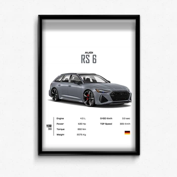 Постер в рамке audi rs6 А2