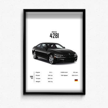 Постер в рамке bmw 428i А4