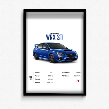 Постер в рамке subaru wrx sti А4
