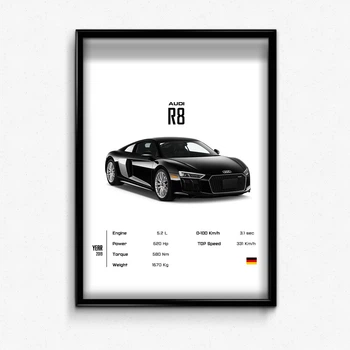 Постер в рамке audi r8 2019 А4