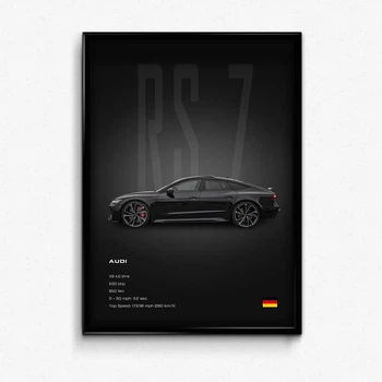 Постер в рамке black audi rs7 А4