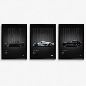 Серия постеров в рамке sports car black 2 А3