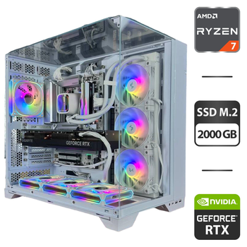 Сборка под заказ: компьютер Lian-Li O11 Vision White Tower / AMD Ryzen 7 7800X3D (8 (16) ядер по 4.2 - 5.0 GHz) / 32 GB DDR5 / 2000 GB SSD M.2 / nVidia GeForce RTX 4070 Ti Super, 16 GB GDDR6X, 256-bit / 850W