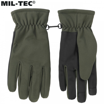 Рукавиці тактичні Mil-Tec утеплені 2XL Softshell Handschuhe Thinsulate Olive (12521301-906-XXL)