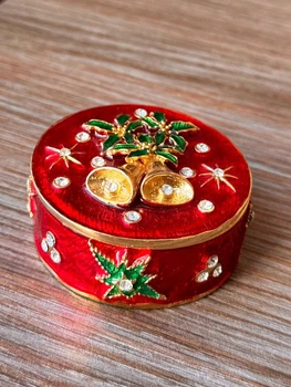 Шкатулка Новогодние колокола (код 4456) 5 см