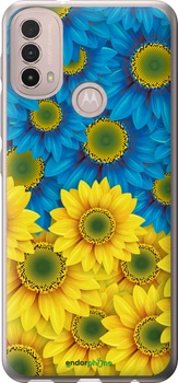 Чохол на Motorola E40 Жовто-блакитні квіти "1048u-2660-70447"