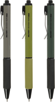 Набір масляних ручок Buromax Military 0.7 мм 3 шт Синіх (BM.8369.3)