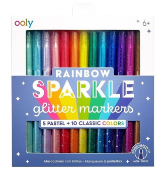 Набір фломастерів Ooly Rainbow Sparkle з блискітками 15 шт (0810104681650)