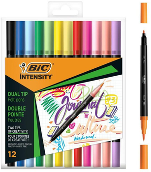 Набір фломастерів BIC Intensity Dual Tip двосторонніх 12 шт (3086123681538)