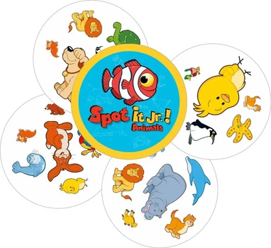 Настільна гра Dobble Spot It Jr. Animals / Доббль Тваринки + правила українською!
