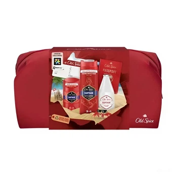 Подарочный набор OLD SPICE Traveller Captain (гель для душа 3-в-1 250 мл + твердый дезодорант 50 мл + лосьон после бритья 100 мл + косметичка)