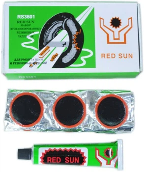 Латки для камер велосипеда ремонтні Red Sun, 36 штук, з клеєм