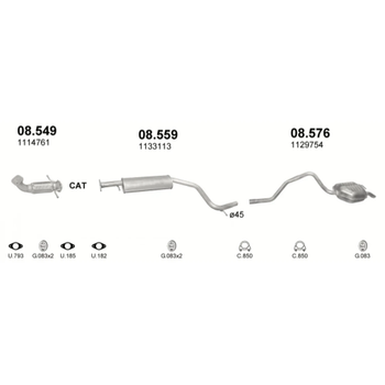 Труба колекторна Polmostrow (08.549) - (Ford Mondeo 1.8/2.0i -16V 00-07) (858549)