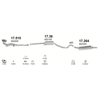 Глушник Polmostrow (17.264) - (Opel Vectra 1.4/1.6 88-92) (857264)