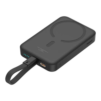 Павербанк з бездротовою зарядкою Qi 15W Baseus Magnetic Mini Edition 10000mAh 20W 2в1 QC3.0+PD3.0 (P10022109113-00) Black