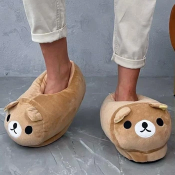 Домашние Тапочки Игрушки Кигуруми Kigurumi Тэдди Мишка Мягкие Теплые Для Девочки Бежевый 35-41 (Д753023)