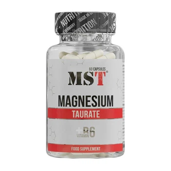 MST Магній Таурат з Вітаміном В6 Magnesium Taurate - 60 капсул (4260641164691)
