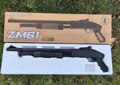 Дитяча помпова рушниця Вінчестер Cyma ZM 61 на кульках 6 мм метал Чорний