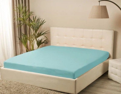 Простирадло трикотажне на резинці Iris Home. Бірюзового кольору-160х200х25