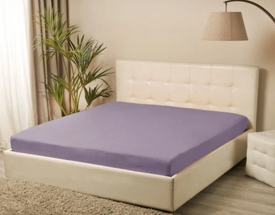 Простирадло трикотажне на резинці Iris Home. Лілового кольору-160х200х25