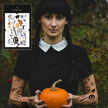 Набір водостійких тимчасових татуювань на Хелловін TATTOOSHKA "Helloween" WS-013