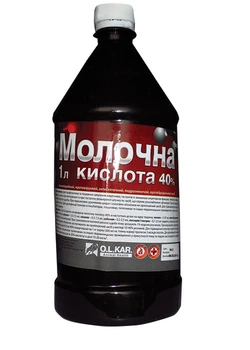 Молочна кислота 40% O.L.KAR. для сільськогосподарських тварин 1л