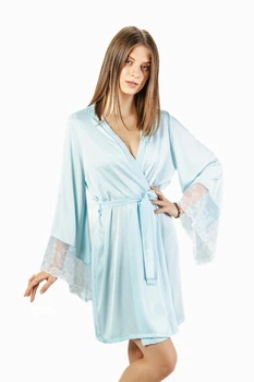 Халат жіночий шовк-Армані Felisiya Lingerie Блакитний 91-051 S (2000002870012)