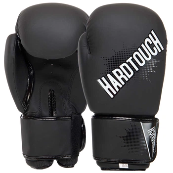 Перчатки боксерские PU на липучке HARD TOUCH (р-р 14oz, Черный) (BO-4432_Черный_14_унции)