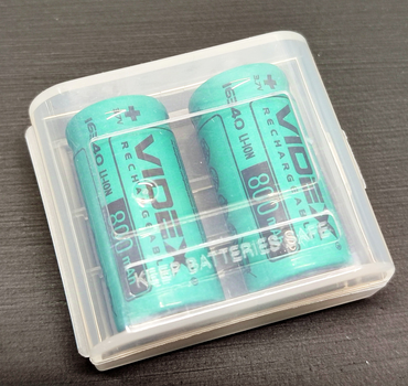 Аккумулятор 16340/CR123-2 штуки Li-Ion Videx 800 mAh 3.7V в пластиковом боксе
