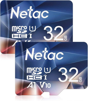Карты памяти - набор из 2 штук - Netac microSD 32 GB (A1 U1 V10 P500)
