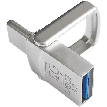 Флешка 2-стороння металева T&G Metal series 104 128 GB USB-A + Type-C