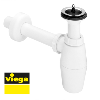 Сифон для раковини Viega 5726 з універсальним випуском 1 1/4 x 1 1/4" та пробкою 103927