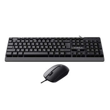Комплект (клавиатура и мышь) Vinga KBS-270, проводной, USB, черный