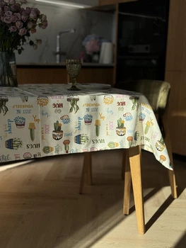 Скатерть " Кактуси" 300 х 180 см delux-textil